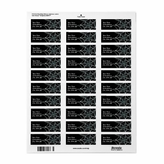 Spider Web Fract Background Return Address Sticker (Full Sheet)