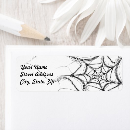 Spider Web Fract Background Return Address Sticker (Insitu)