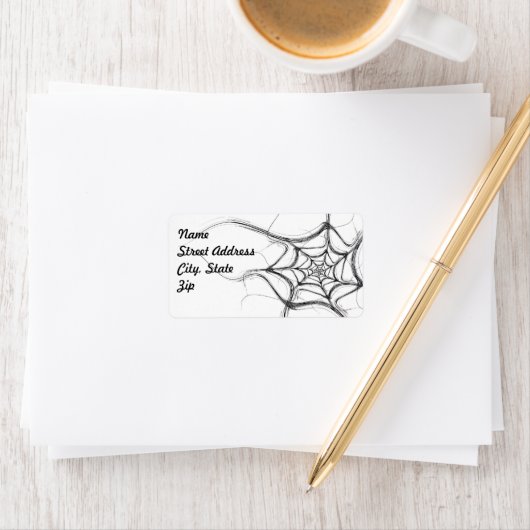 Spider Web Fractal Background Address Sticker (Insitu)