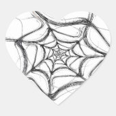 Spider Web Fractal Background Heart Sticker (Voorkant)