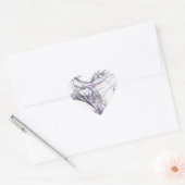 Spider Web Fractal Background Heart Sticker (Envelop)