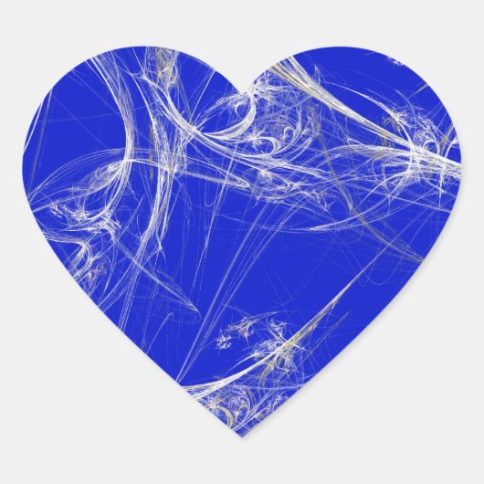 Spider Web Fractal Background Heart Sticker (Voorkant)