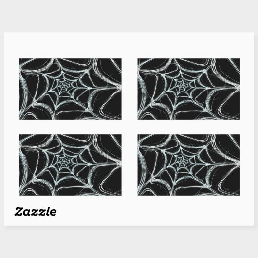 Spider Web Fractal Background Rectangle Sticker (Vel)