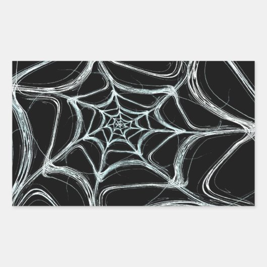 Spider Web Fractal Background Rectangle Sticker (Voorkant)
