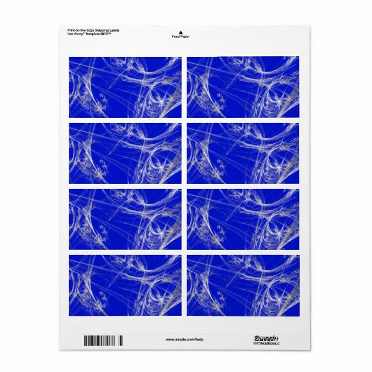 Spider Web Fractal Background Shipping Label (Full Sheet)