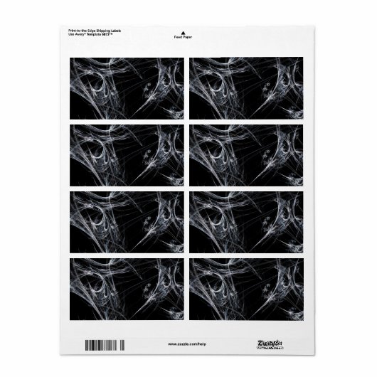 Spider Web Fractal Background Shipping Label (Full Sheet)