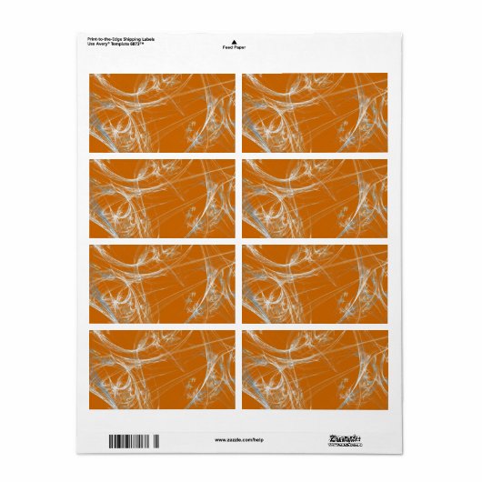 Spider Web Fractal Background Shipping Label (Full Sheet)