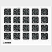 Spider Web Fractal Background Square Sticker (Vel)