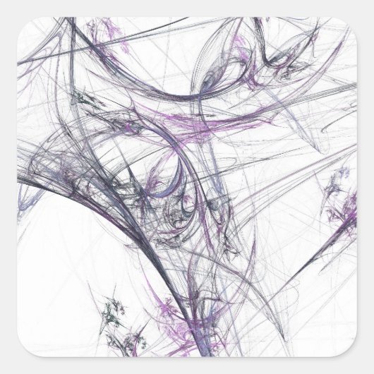 Spider Web Fractal Background Square Sticker (Voorkant)
