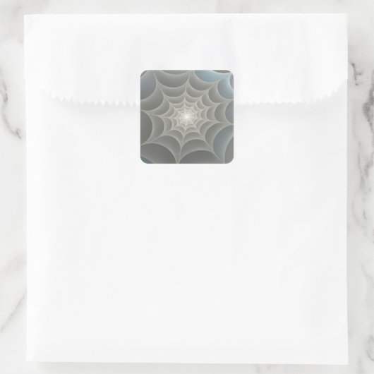 Spider Web Fractal Vierkante Sticker (Tas)