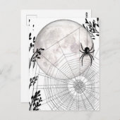 Spider Web, Full Moon, Iconic Gothic, Gothic Gifts Briefkaart (Voorkant / Achterkant)