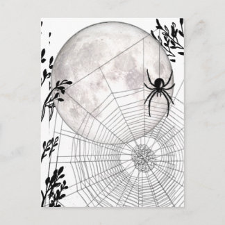 Spider Web, Full Moon, Iconic Gothic, Gothic Gifts Briefkaart