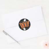 Spider Web Ghost Boo! Halloween Ronde Sticker (Envelop)