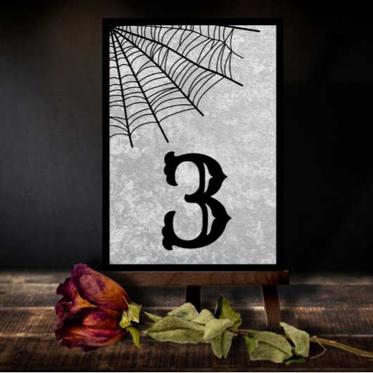 Spider Web Gothic Halloween Weddenschappen Table N Bedankkaart