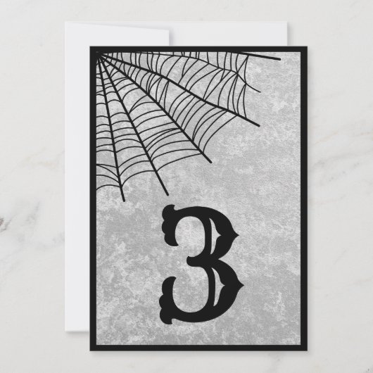Spider Web Gothic Halloween Weddenschappen Table N Bedankkaart (Voorkant)