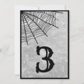 Spider Web Gothic Halloween Weddenschappen Table N Bedankkaart (Achterkant)