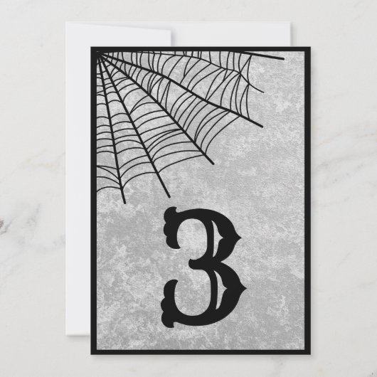Spider Web Gothic Halloween Weddenschappen Table N Bedankkaart (Achterkant)