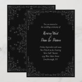 Spider Web Gothic Wedding Invitation Kaart (Voorkant / Achterkant)