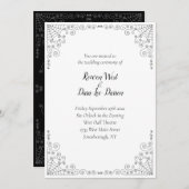 Spider Web Gothic Wedding Invitation Kaart (Voorkant / Achterkant)