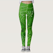 Spider Web Green Garden Leaf ontworpen Natural Leggings (Voorkant)