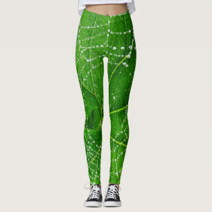 Spider Web Green Garden Leaf ontworpen Natural Leggings