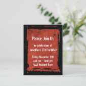 Spider Web Grunge Gothic Birthday Invitations Kaart (Staand voorkant)