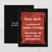 Spider Web Grunge Gothic Birthday Invitations Kaart (Voorkant / Achterkant)