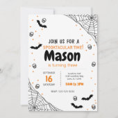 Spider Web Halloween Birthday Invite Kaart (Voorkant)