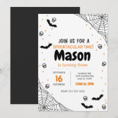 Spider Web Halloween Birthday Invite Kaart (Voorkant / Achterkant)