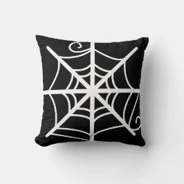 Spider Web Halloween Black en White Kussen