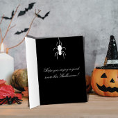 Spider Web Halloween Black White Holiday Kaart