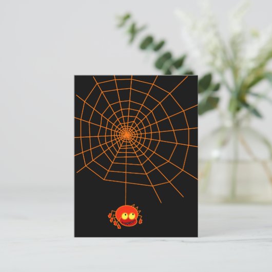 Spider Web Halloween Briefkaart (Staand voorkant)