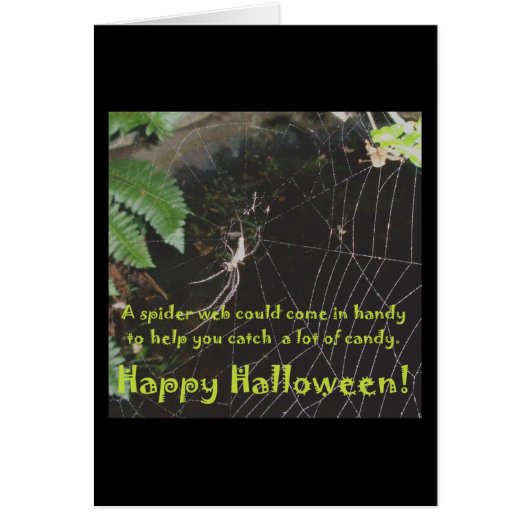 Spider & Web Halloween Kaart (Voorkant)