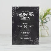 Spider Web Halloween Party Uitnodiging (Staand voorkant)