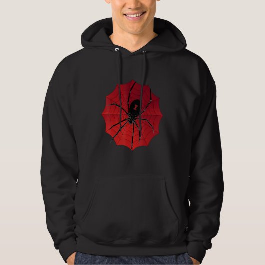 Spider Web Halloween Red Windows Hoodie (Voorkant)
