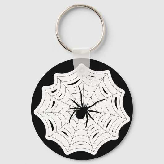 Spider Web Halloween Spooky Creepy Bug Design Sleutelhanger (Voorkant)