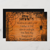Spider Web Halloween uitnodiging (Voorkant / Achterkant)