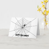 Spider Web Halloween Wenskaart- Blank Kaart (Gele Bloem)