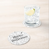 Spider Web Hand Drawn Abstract Design Ronde Kartonnen Onderzetter (Insitu)