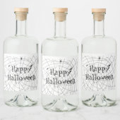 Spider Web Hand Drawn Doodles Likeurfles Etiket (Flessen)