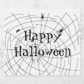 Spider Web Hand Drawn Doodles Likeurfles Etiket (Enkel label)