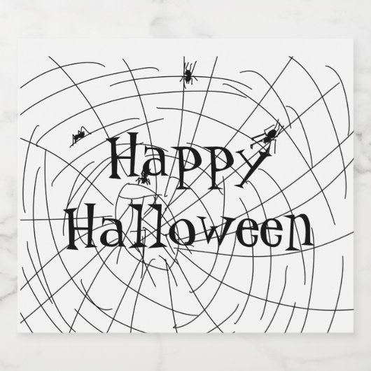 Spider Web Hand Drawn Doodles Likeurfles Etiket (Enkel label)