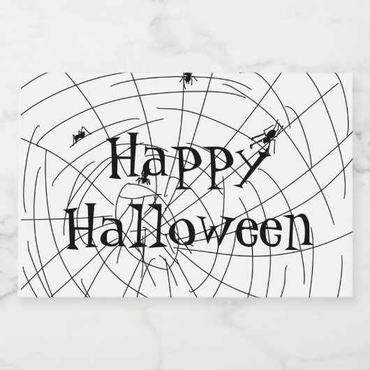 Spider Web Hand Drawn Doodles Voedselcontainer Etiket (Enkel label)