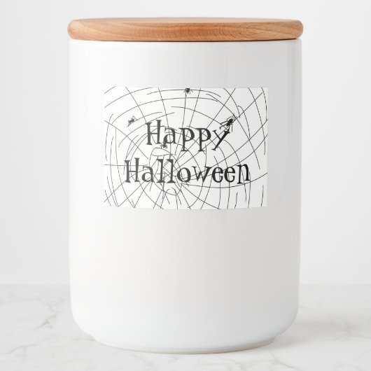 Spider Web Hand Drawn Doodles Voedselcontainer Etiket (Voorkant)