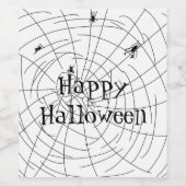 Spider Web Hand Drawn Doodles Wijn Etiket (Enkel label)
