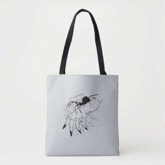 Spider Web & Hand Illustratie Tote Bag (Voorkant)
