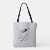 Spider Web & Hand Illustratie Tote Bag (Achterkant)