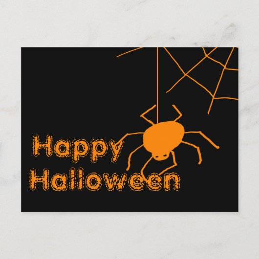 Spider Web Happy Halloween Briefkaart (Voorkant)
