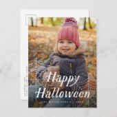 Spider Web Happy Halloween-fotokaart Aankondigingskaart (Voorkant / Achterkant)