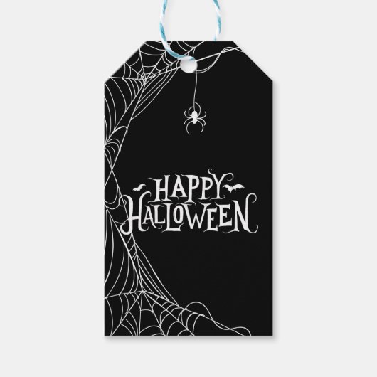 Spider Web Happy Halloween gepersonaliseerd Dank u Cadeaulabel (Voorkant)
